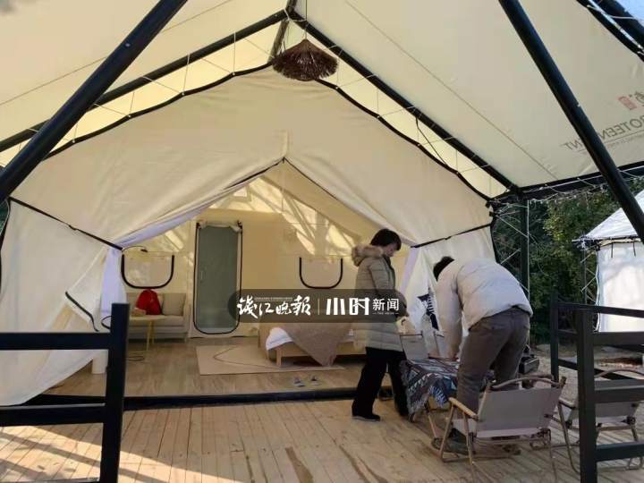 可席地而“睡”的新科技帳篷 寧波鎮海九龍湖營地引入石墨烯電熱地暖